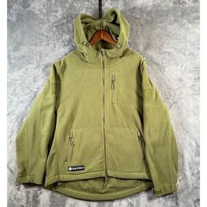 Baerskin V1 Tactical Fleece Hoodie Mens XL Green Full Zip Pockets Outdoors